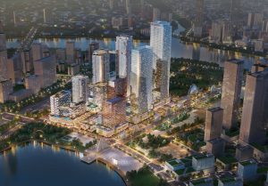 Phối cảnh tổng thể dự án Lotte Eco Smart City Thủ Thiêm về đêm