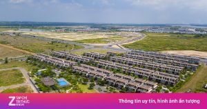 Toàn cảnh khu nhà phố, biệt thự tại một dự án của Nam Long nhìn từ trên cao