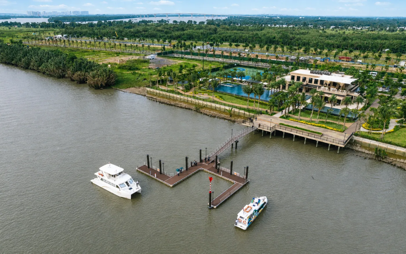 Bến du thuyền Elyse Marina Club nhìn từ trên cao tại Elyse Island