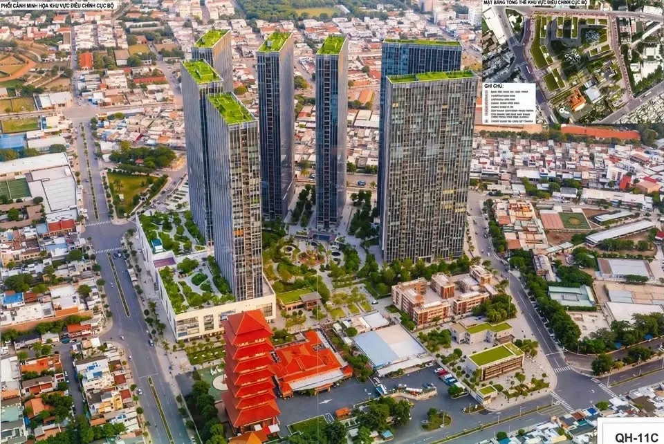 Phối cảnh minh họa khu vực điều chỉnh cục bộ dự án Vinhomes Kỳ Hòa gần khu dân cư hiện hữu